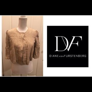Diane Von Furstenberg short gold metallic jacket