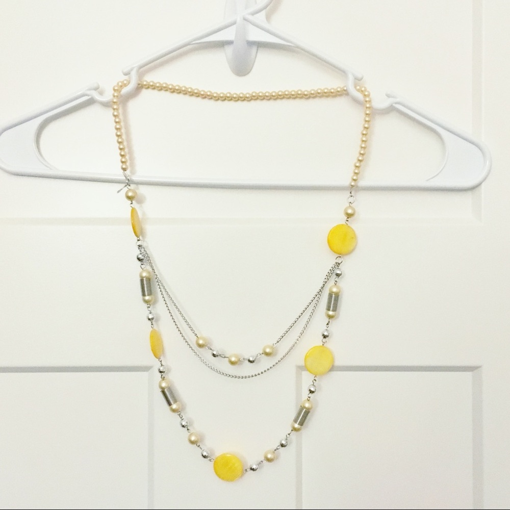 Yellow and Silver Long Necklace