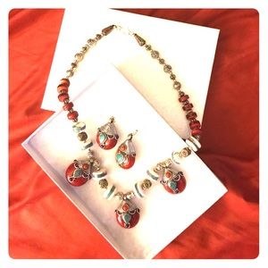 Necklace and earrings