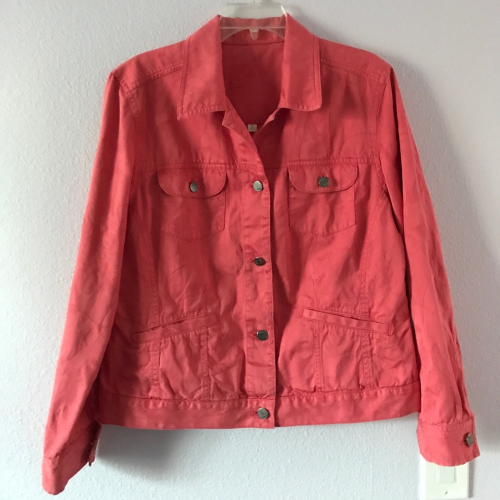 Coral J. Jill cotton jacket