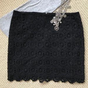 EUC Joe Fresh Black crochet lace skirt