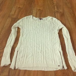 Cream American Eagle cable knit sweater