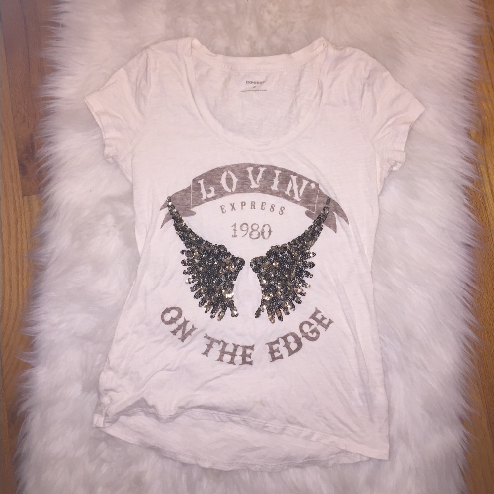 Express angel Wings Beaded Top