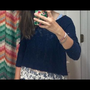 !!PRICE DROP!!  blue sweater with lace at bottom