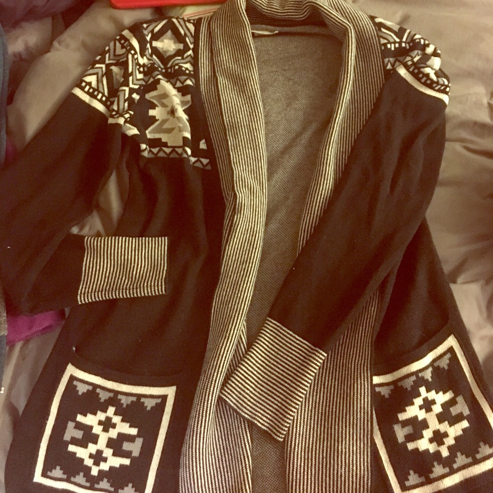Aztec print cardigan