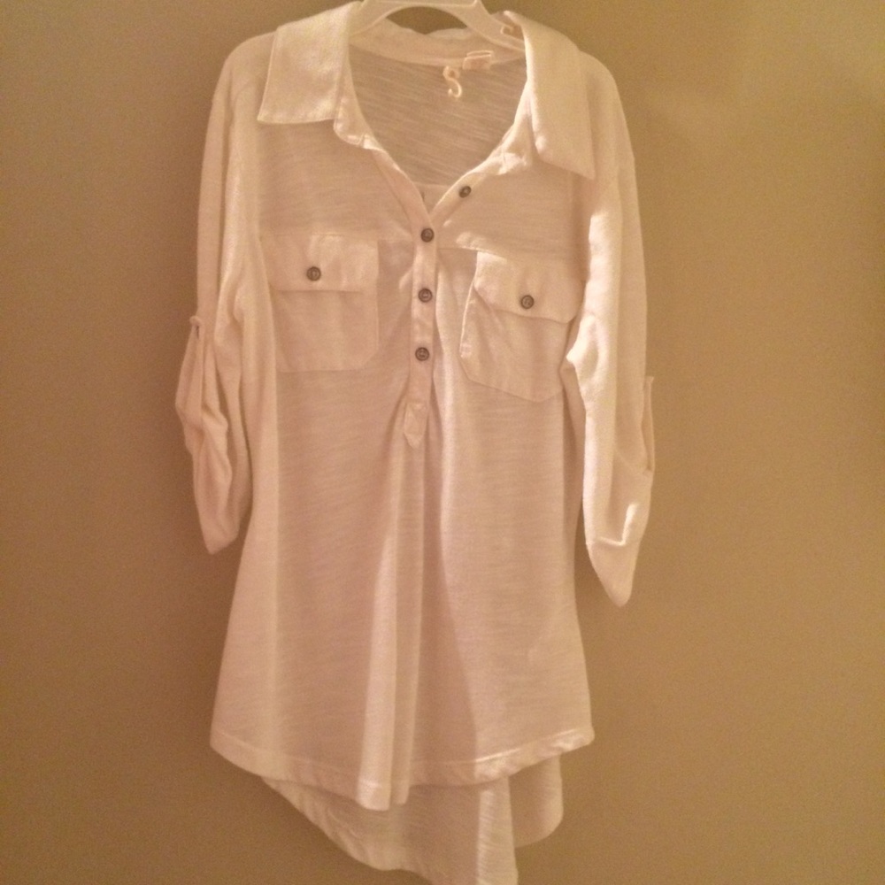 White XS women's button up shirt