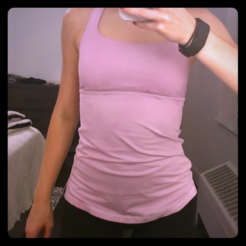 Light pink Lululemon razorback tank top size 2