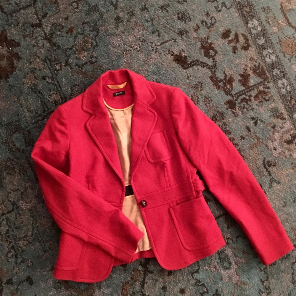 J Crew red wool jacket