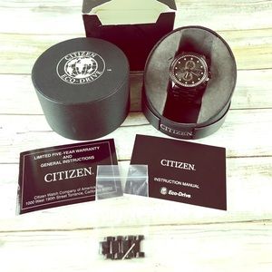 Unisex black Citizens rhinestone watch