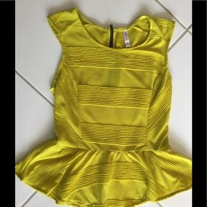 Chartreuse sleeveless peplum top