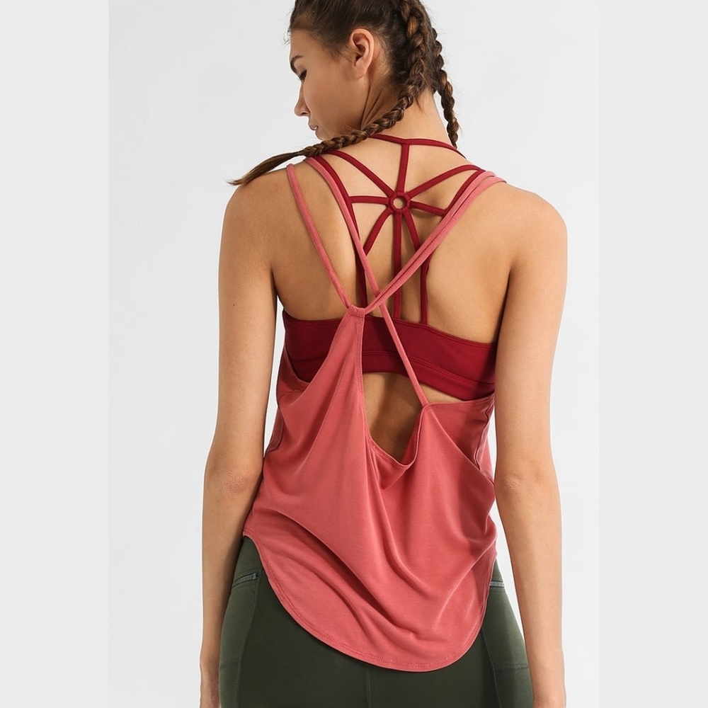 NWT Free People Movement Shakti Strappy Tank Coral