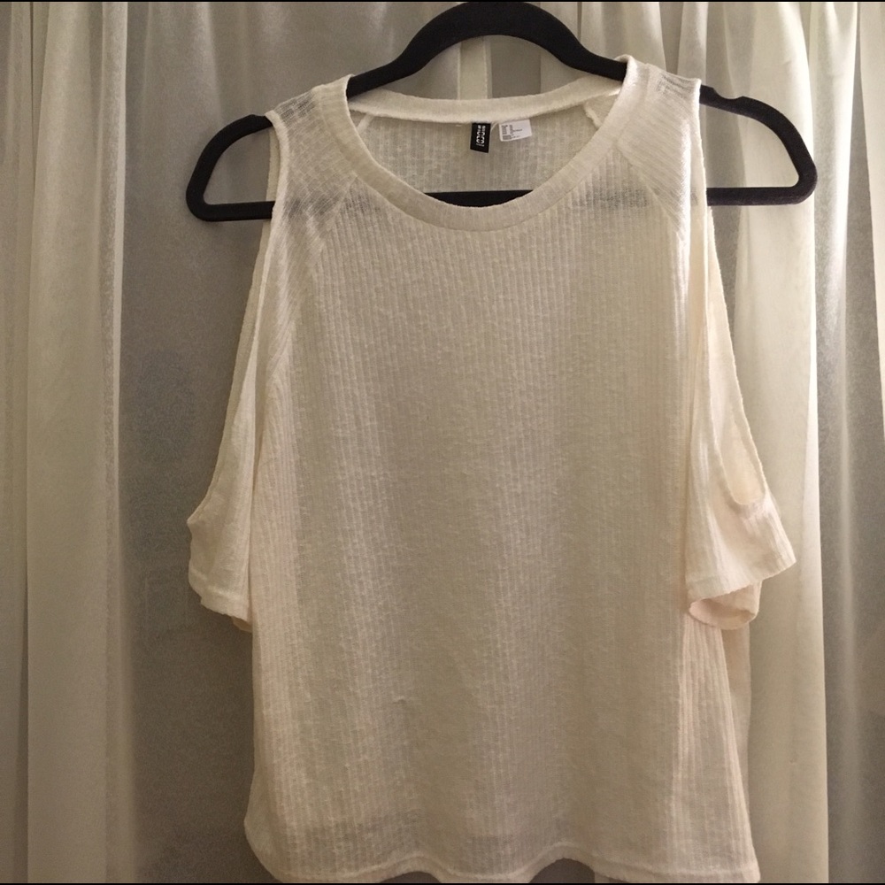White Cold Shoulder Top