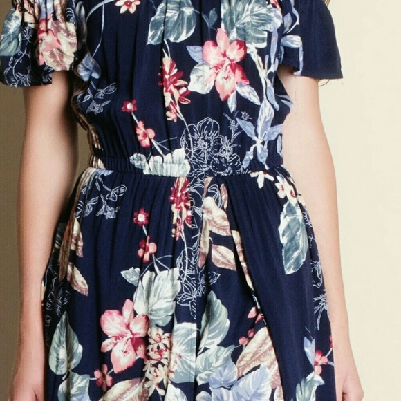 Floral Print Off Shoulder Maxi Romper - Picture 3 of 3