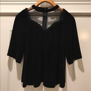 Anthropologie Agacia Velvet Top