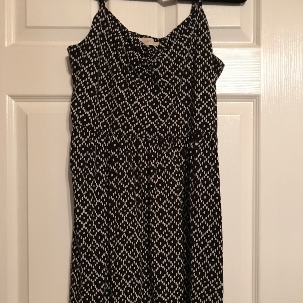 Ann Taylor Loft navy blue & white sundress