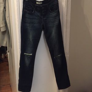 Madewell dark wash jeans.