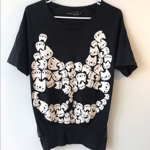 Cat printed women's shirt