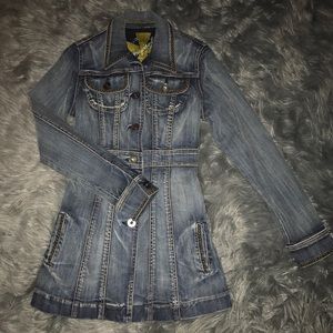 Long Button Up Denim Jacket