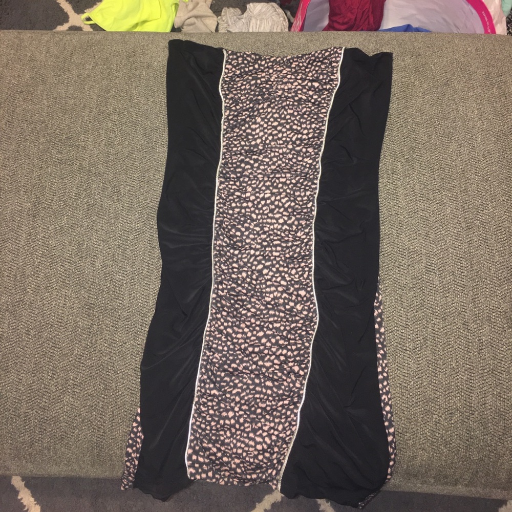 Strapless cheetah bodycon dress