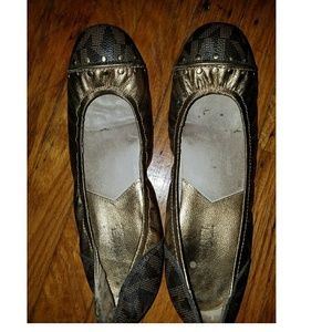 Michael Kors flats bronze and brown in color
