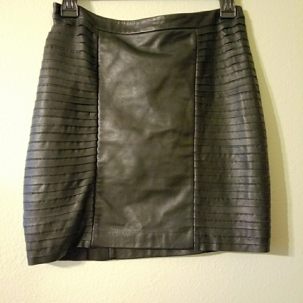 Black leather skirt