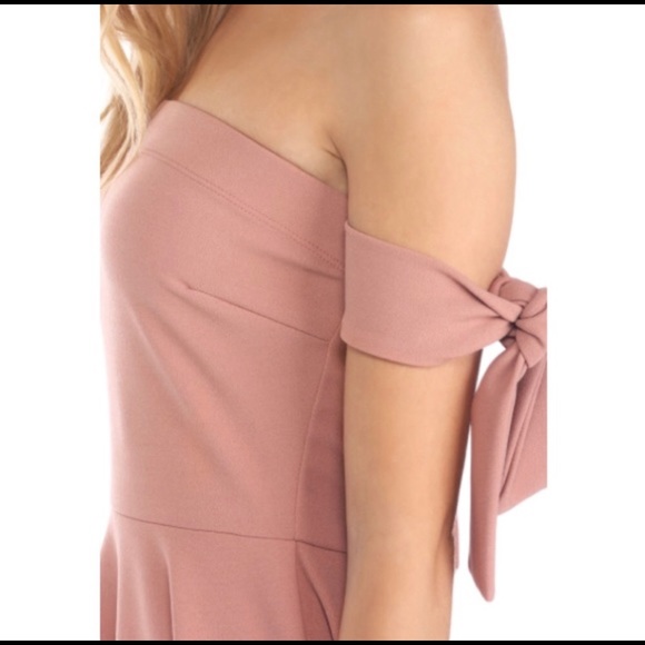 NWT DUSTY ROSE/MAUVE OFF THE SHOULDER DRESS - Picture 3 of 4