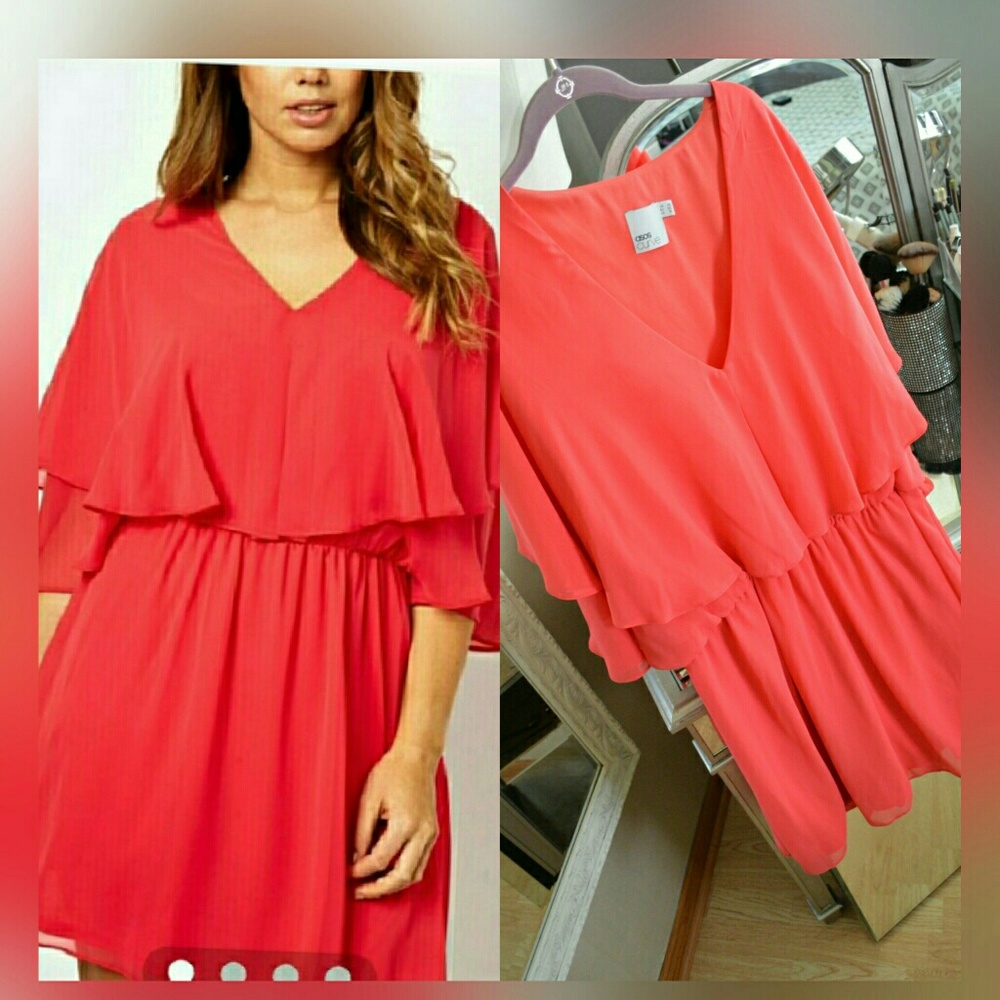Coral Cape Dress