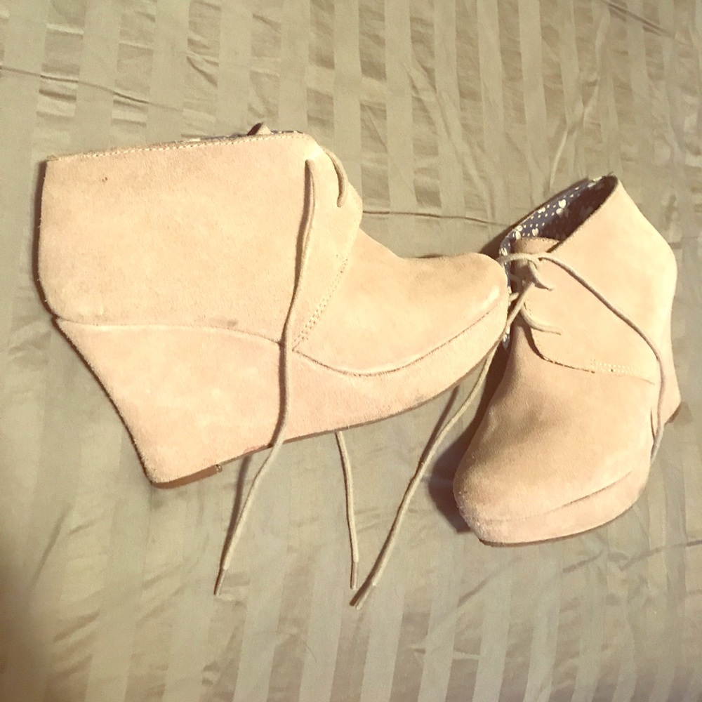 Grey suede booties