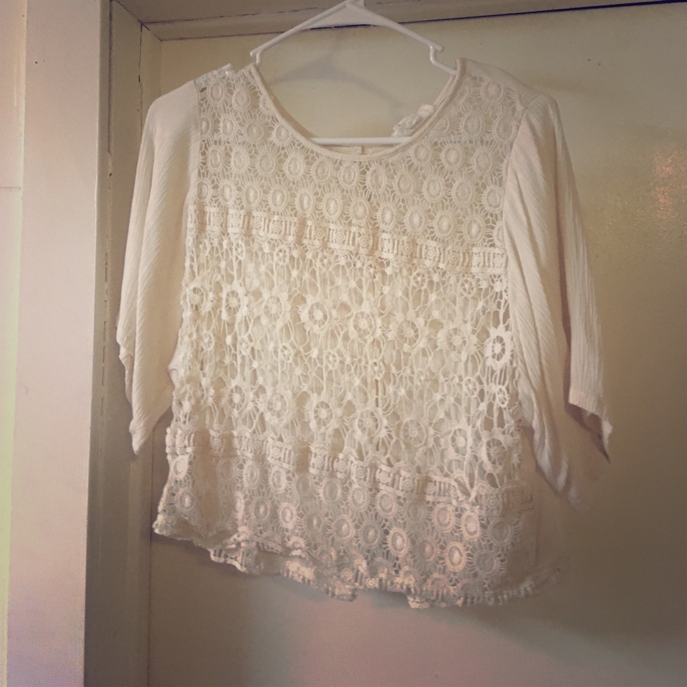 Cream lace top