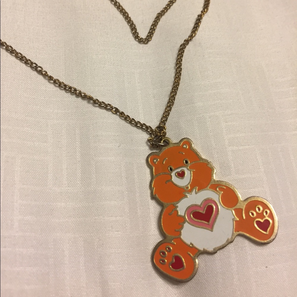 Vintage AG Carebears Tenderheart Bear necklace