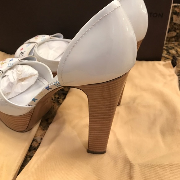 100% Auth Louis Vuitton Multi Colored Heels sz 40 - Picture 4 of 8