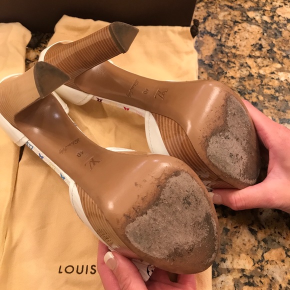 100% Auth Louis Vuitton Multi Colored Heels sz 40 - Picture 5 of 8