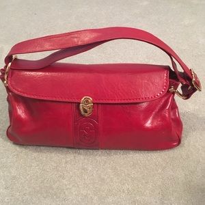 Marino Orlando Italian Leather Shoulder Bag Red
