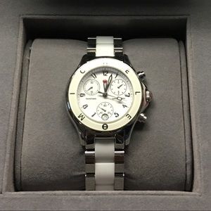 Michele White Ceramic and Stainless Steel Watch