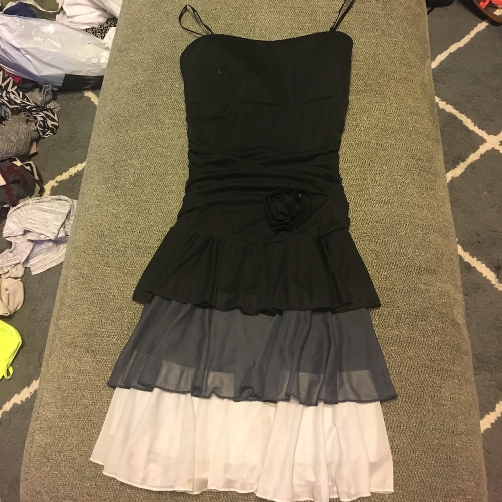 Black strapless dress
