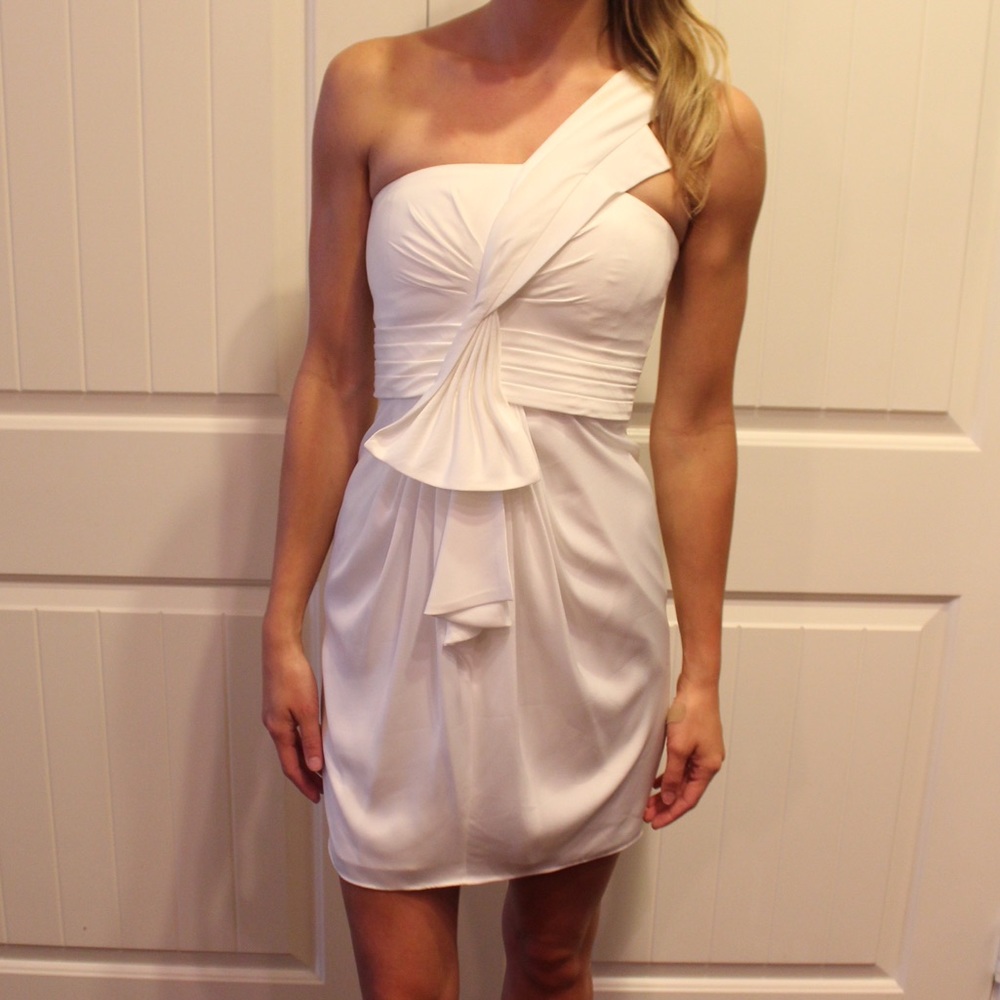White One Shoulder BCBG Dress