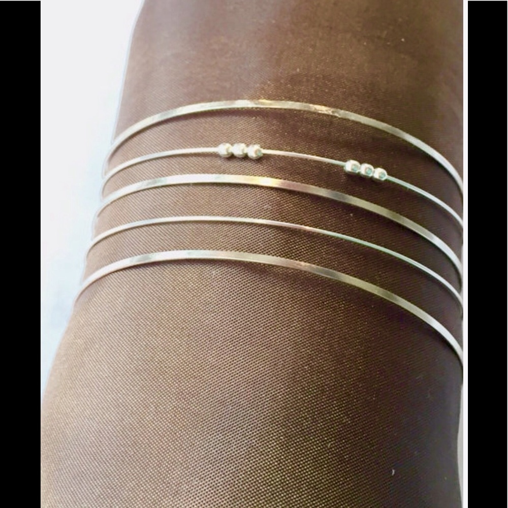 Silver cuff bracelet set