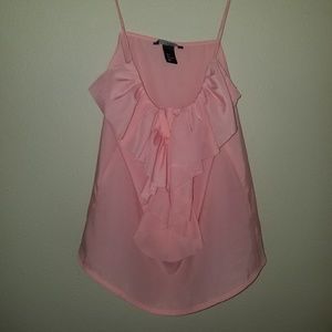 H&M Pink tank, ruffled v-neck