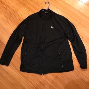 XL under armour black zip up crew neck heat gear
