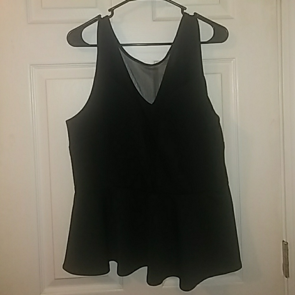 Mesh detail peplum top