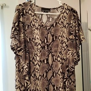 Isabella Rodriguez Snake Print Ruffle Top