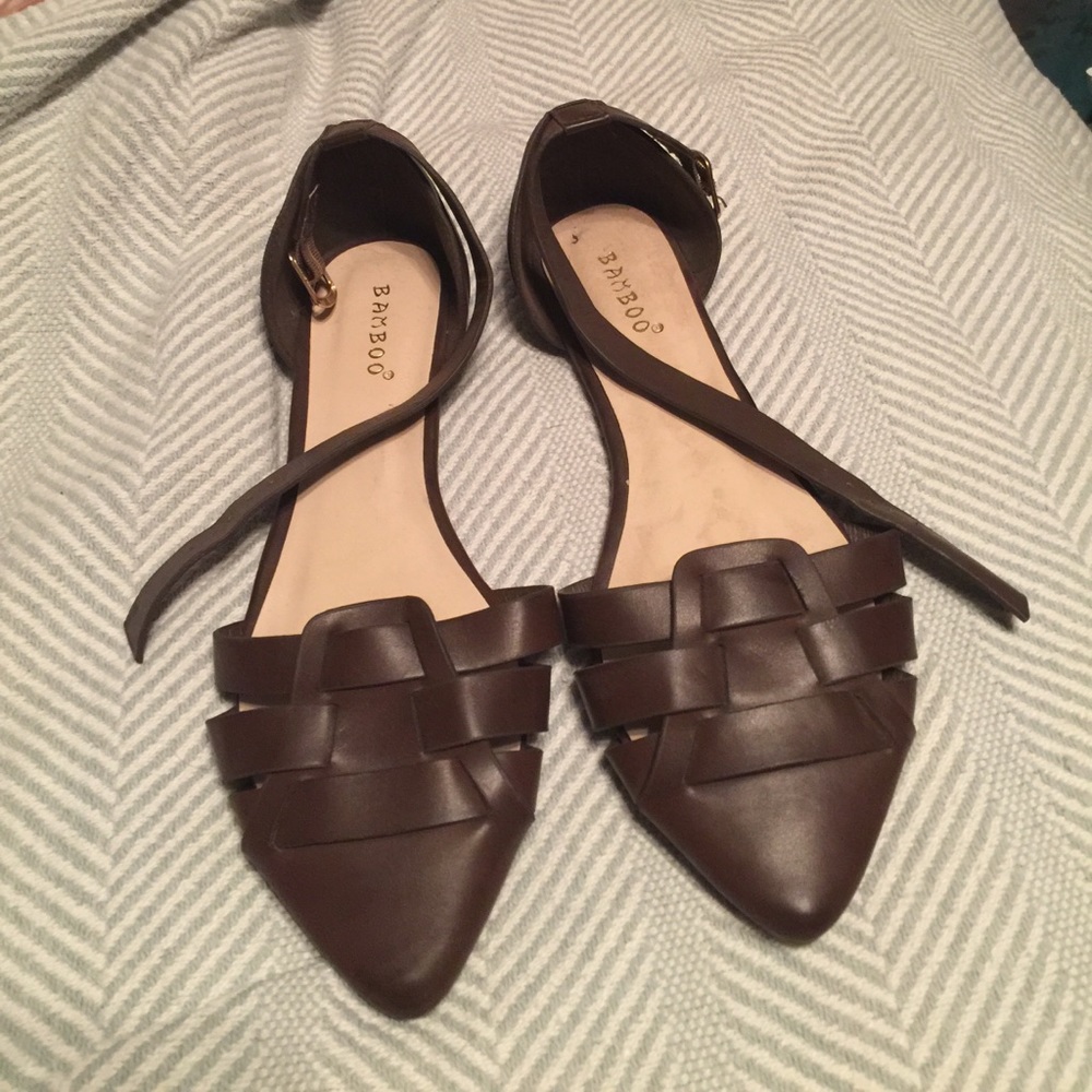 Dark Brown Buckle Sandals