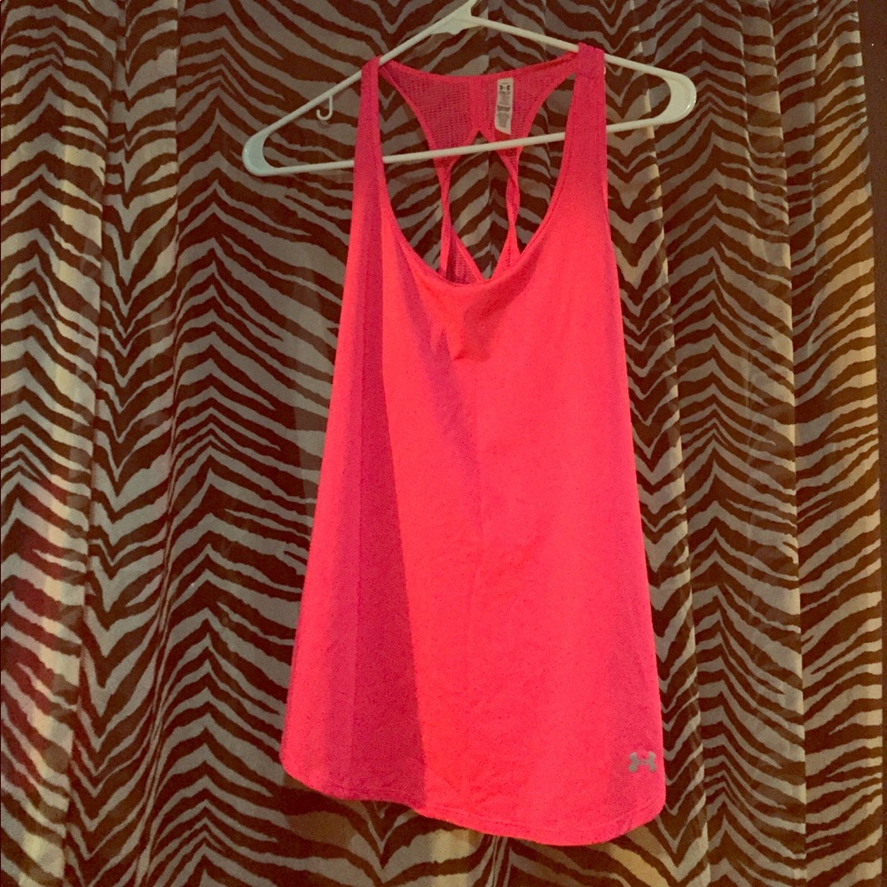 Pink under armour work out tank