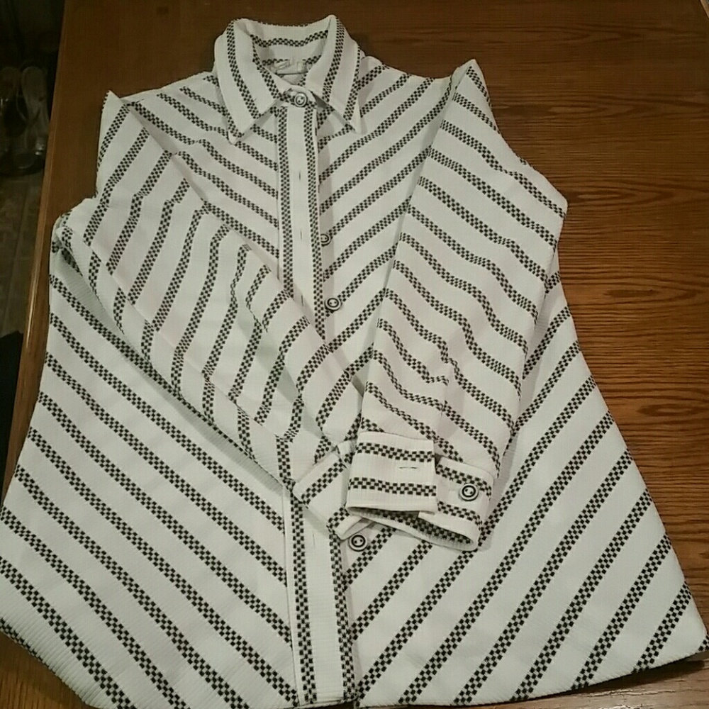 Retro Button- Down Polyester Shirt