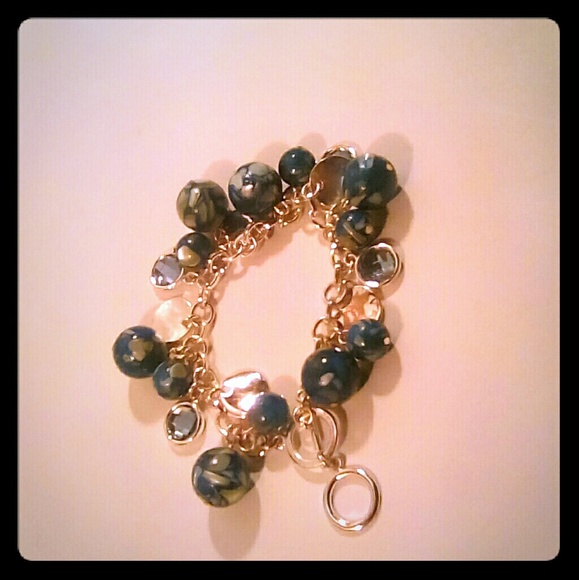 Vintage Silver Toned Bracelet with Beads - Picture 1 of 4
