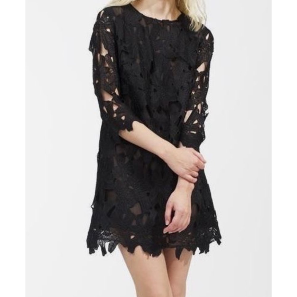 Native Rose shift dress in lace cut work