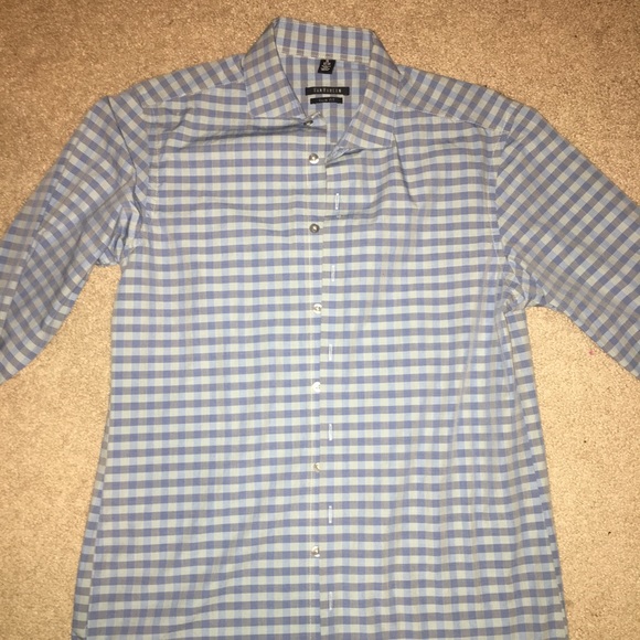 Van Heusen Blue Checkered Button Down - Picture 1 of 1