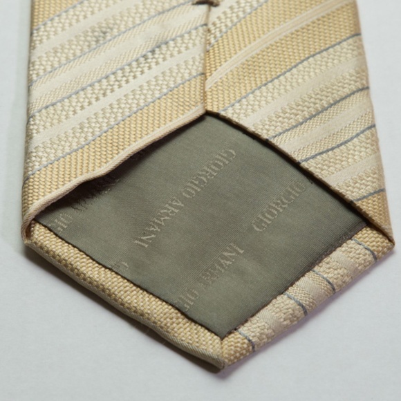 Giorgio Armani Yellow Stripe Tie - Picture 3 of 5