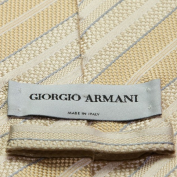 Giorgio Armani Yellow Stripe Tie - Picture 2 of 5