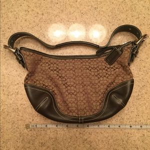 Coach small brown hobo shoulder purse